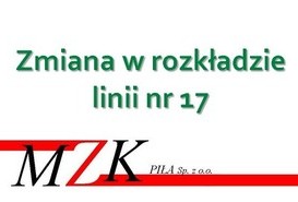 Zmiana w rozkładzie jazdy: 17