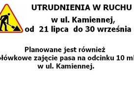 Komunikat dot. budowy sieci kanalizacji sanitarnej w ul. Kamiennej