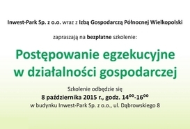 Bezpłatne szkolenie: Postępowanie egzekucyjne w działalności gospodarczej