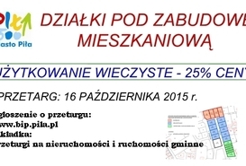 Przetarg: działki pod zabudowę mieszkaniową