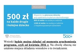 Najważniejsze założenia projektu rządowego programu „Rodzina 500 +”