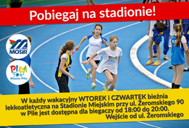 Pobiegaj na stadionie. 