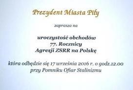 Uroczystość obchodów 77. rocznicy agresji ZSRR na Polskę. 