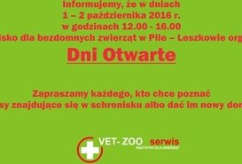 1-2 października - Dni otwarte w Schronisku dla bezdomnych zwierząt