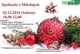 Spotkanie z Mikołajem na targowisku miejskim.
