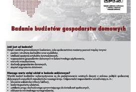 Informacja GUS o badaniach ankietowych na terenie Piły. Badanie budżetów gospodarstw domowych. 