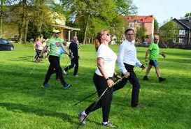 Prezydent na treningu nordic walking. 