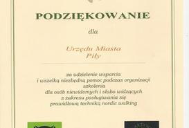 Podziękowanie dla Prezydenta i pracowników Urzędu Miasta.