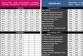 Rozkład jazdy autobusów na PILKON. 