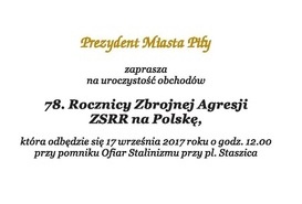 78. Rocznica Zborojnej Agresji ZSRR na Polskę. 