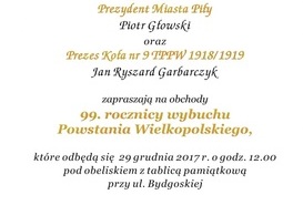 99. rocznica wybuchu Powstania Wielkopolskiego