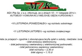 Informacja MZK Piła