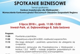 Dotacje dla innowacyjnych firm z Wielkopolski w zasięgu ręki! – spotkanie biznesowe 5 lipca 2018 