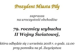 79. ROCZNICA WYBUCHU II WOJNY ŚWIATOWEJ