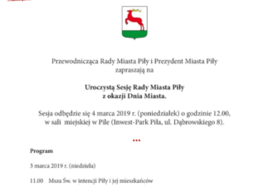 Zaproszenie na Uroczystą Sesję Rady Miasta