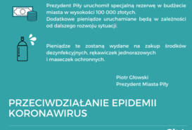 100 tys. złotych na przeciwdziałanie epidemii koronawirusa 
