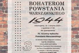 76. rocznica wybuchu Powstania Warszawskiego