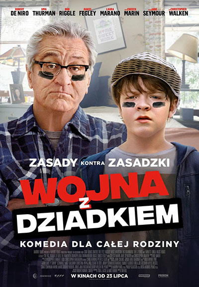 PLAKAT FILMU dziadek i wnuczek, twarze pomalowane w barwy wojenne